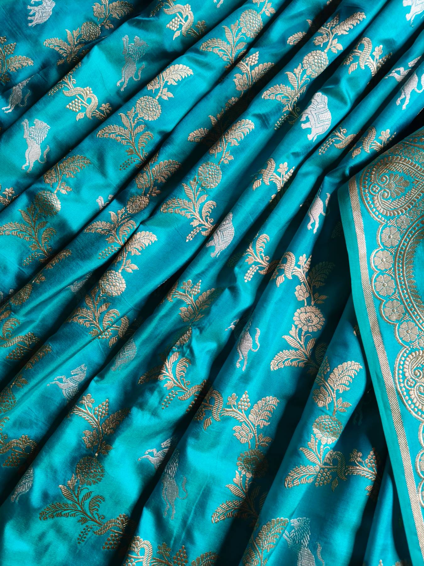 SKY BLUE SILK PURE HANDLOOM BANARASI SAREE