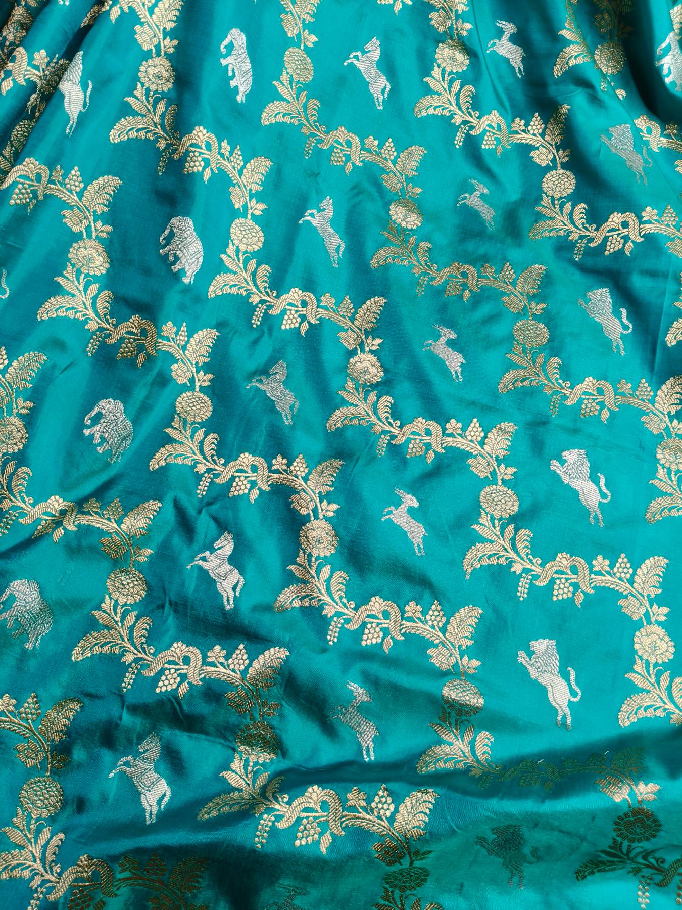 SKY BLUE SILK PURE HANDLOOM BANARASI SAREE